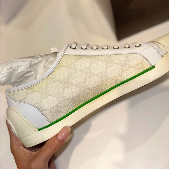 Gucci White and Green Sneakers - Picture 12 of 15